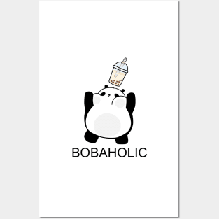 Little Bobaholic Panda Catching Boba! Posters and Art